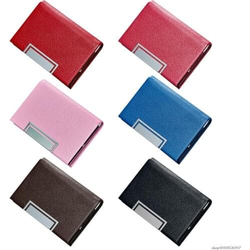 Large Capacity PU Business Name Card Case Name Cards Collection Organzier Case for Business Women Men Office Travel 21wholesales