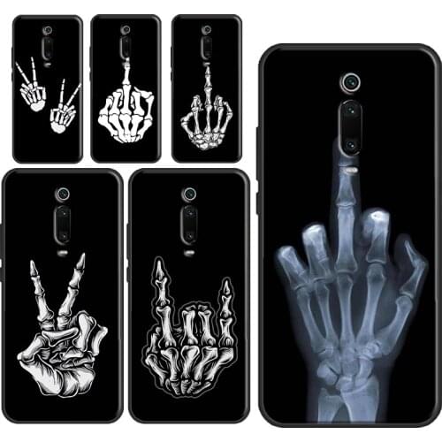 Skeleton Middle Finger Phone Case For Xiaomi Mi 11 Lite Ultra Mi 10T Pro Note 10 Lite POCO F3 F2 M3 X3 Pro Cover