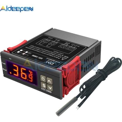 STC-1000 STC 1000 LED Digital Thermostat Temperature Controller Thermoregulator Relay Heating Cooling for Incubator AC 110-220V