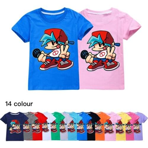 Childrens Clothing Summer Friday Night Funkin Tops T shirts Kids Short Sleeve O-Neck Cotton Cartoon Costume Boys Girls T-Shirts