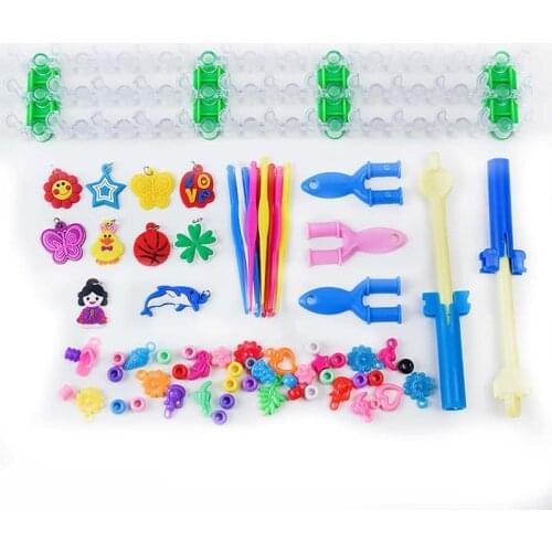 Elastic Rubber Colourful Loom Bands Starter Box with Crochet Weaver Rainbow Bracelet Weaving Knitting Tool Kit for Kids Children