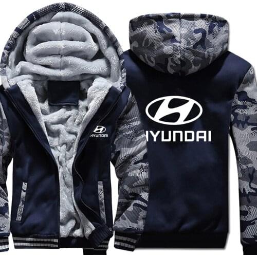 Hyundai Hoodies Camouflage sleeve Pullover Winter Jacket Hyundai Sweatshirts Long Sleeve Coat