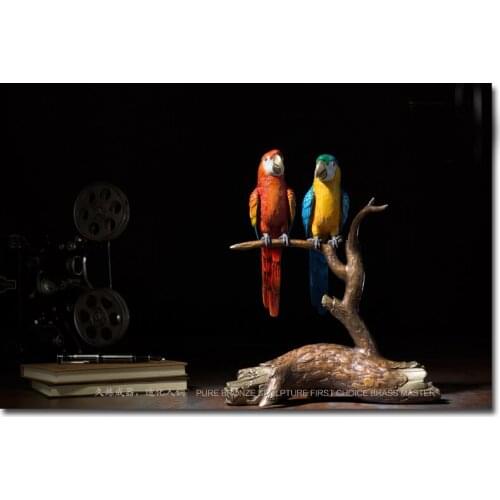 Large 2020 Master art Collection animal scarlet macaw parrot birds Color brass ART WORK HOME OFFICE shop lobby Limited Edition