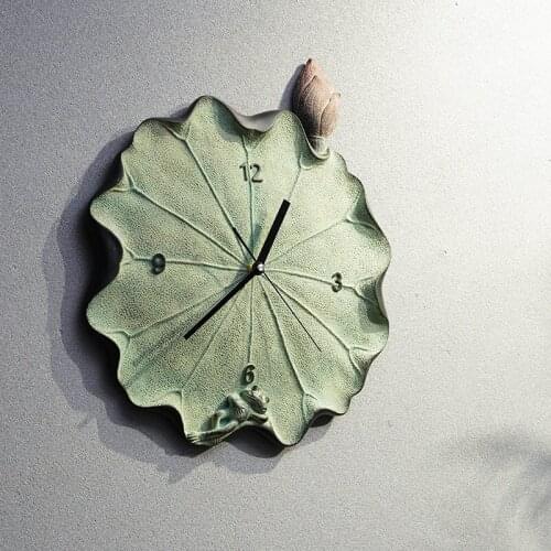 Creative Lotus Wall Clock New Chinese Style Living Room Dining Room Bedroom Decoration Mute Clock Wall Wall Clocks Wall Hangings
