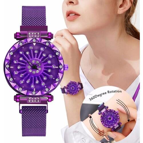 Mujer Relojes WristWatch New Flywheel Fashion Women Watch Alloy Mesh Flower Dial Quartz Ladies Clock Zegarek Damski hours saat