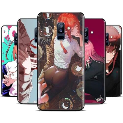 Anime Chainsaw Man girl For Samsung Galaxy A8 A9 A7 A750 A6 A5 A3 A6S A8S Star Plus 2016 2017 2018 Black Soft Phone Case