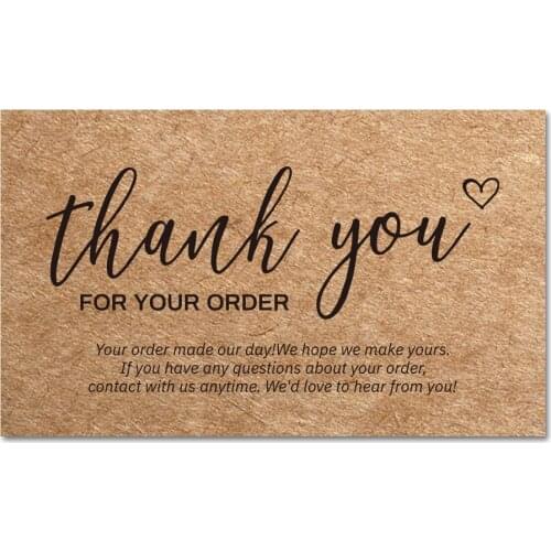 10-30Pcs Natural Kraft Paper Thank You For Your Order Card Handmade Custom Card For Small Business Gift Decoration Labels