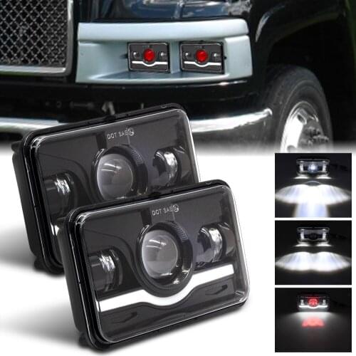 New 4x6 Rectangular Waterproof LED Headlights Sealed Beam Headlamps For KW Kenworth T600 W900 T800 Truck Peterbilt 379 Chevy S10