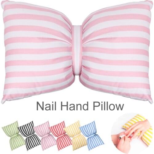 Cute Bowknot Nail Art Hand Pillow Comfortable Arm Rest Cushion Nail Table Mat Multi-Color Optional Washable