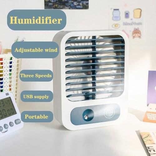 Portable Air Cooler Electric Fan MINI Table Spray Fan Desktop USB Plug Office Home Humidification Three Speeds Strong Wind FS11