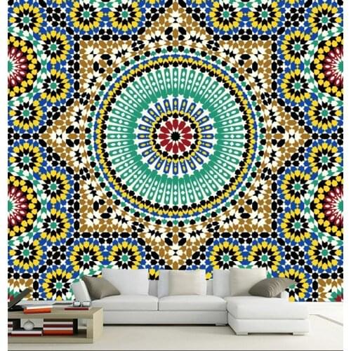 Custom size new wallpaper Arabian Moroccan Persian style geometric wallpaper large mural dining room living room bedroom