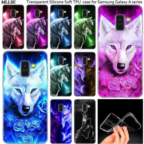 Hot Colorful wolf art Silicone Case For Samsung Galaxy A50 A30 A10 A40 A6 A8 Plus A20 E A5 A7 2018 2017 2016 Note 9 8 Fashion