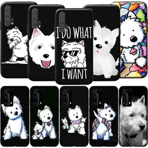 GX48 Cartoon Westie Dog Silicone Case for Huawei P9 P10 P20 P30 P40 Y6 2018 Y7 Y9 Lite Pro Max Prime Mini