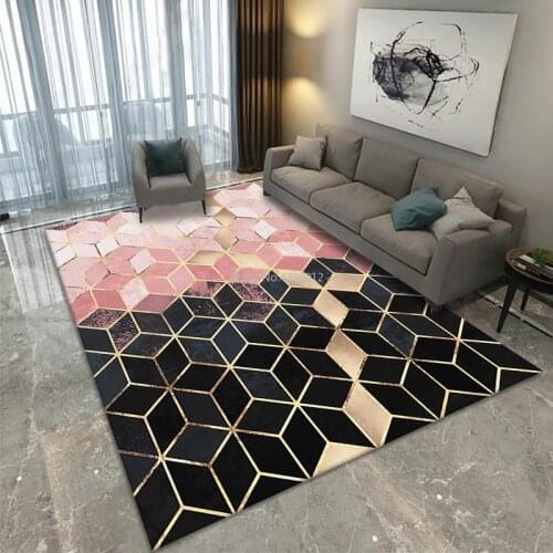 Modern Gold Diamond Velvet Living Room Coffee Table Bedroom Bedside Tatami Rectangular Carpet Entrance Hall Can Be Customized