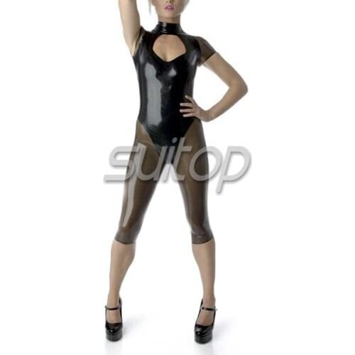 Suitop 100% handmade latex glued leotard for women
