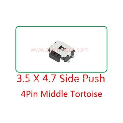 10pcs Momentary Tactile Tact Push Button Switch Phone Side Push Switch 4.7 x 3.5 x 1.67mm 4 Pin SMD
