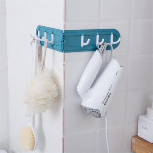 Corner Turning Hook Rack Wall Mount Wardrobe Punch-Free Storage Holder Cupboard Kitchen Organiser Hanging Racks cozinha для кухн