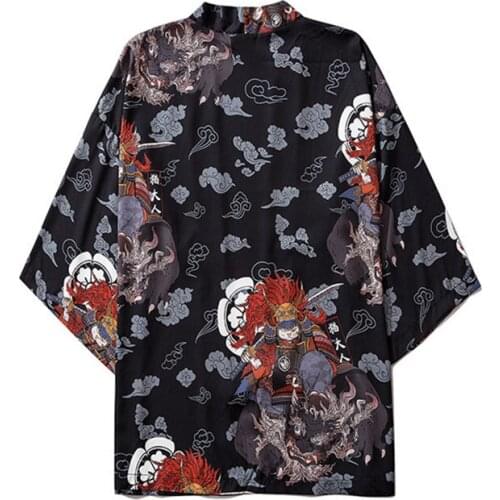 Japanese Style Coat Samurai Kimono 2020 Summer Streetwear Men Women Cardigan Japan Harajuku Anime Robe Anime Clothes