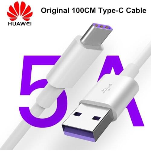 Huawei USB 5A Type C Cable P30 P20 Pro lite Mate20 10 Pro P10 Plus lite USB 3.1 Type-C Original Supercharge Super Charger Cable