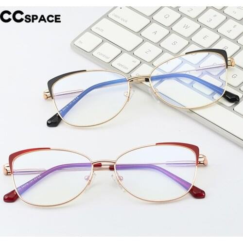 48318 for Women Anti Blue Light Optical Metal Glasses Frames Lady Eyebrow Fashion Computer Eyeglasses