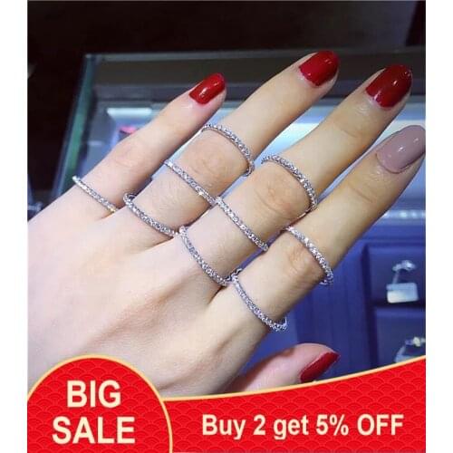 Female Eternity ring 925 Sterling silver Pave Zircon cz Engagement Wedding Band Rings for women Bridal Party Jewelry Size 5-11