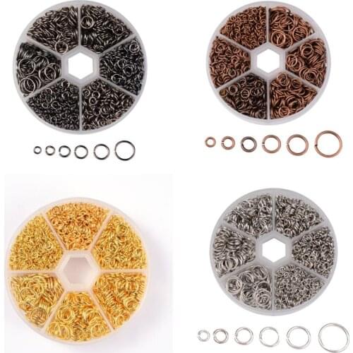 1 box Metal Jump Rings openSplit Rings Connectors for Jewelry Making Accessories Golden color 4~10x0.6~1mm 110g/box