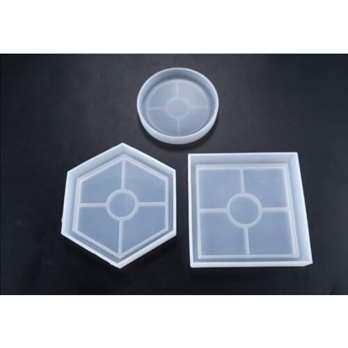 1PC geometric pot base tea coaster DIY Silicone Mold Dried Flower Jewelry Accessories Tools Equipments Resin Molds