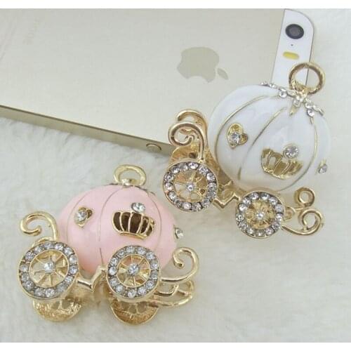 10pcs/lot 4.3*4.3cm Cute Girls Gift Alloy Pumpkin Carriage Chariot Charm Pendant Accessories For Chunky Beads Necklace Key Chain