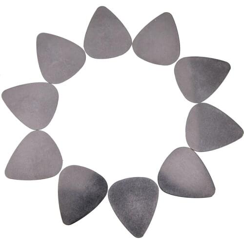 10 Pcs Heart Stainless Steel Metal Silver Picks Plectrums For Electric Guitar Bass Supplies No Logo Printing