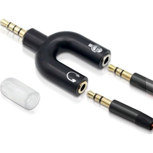 3.5mm Audio Splitter Jack Plug male to Aux female Headphone Microphone Converter Adapter Cable for Notebook