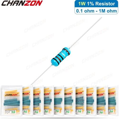 50 pcs/Lot 1W 1% Hihg Precision Metal Film Resistor 2 4.7 10 22 100 220 330 470 1K 4.7K 15K 47K 68K 220K 470K ohm 1 W Resistance