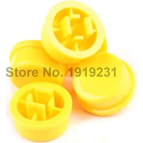 50PCS Single Cap B3F Round Cap 12*12*7.3mm Button Cap Round Yellow
