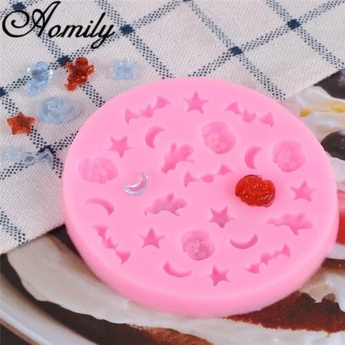Aomily Halloween Collection Silicone Cake Molds Pumpkin Bat Fondant Chocolate Mold Cake Decorating Tools Baking Accessories Tool