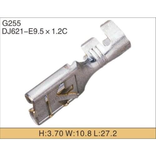Free shipping 50pcs DJ621-E9.5x1.2C car splices wire terminal Crimp terminal Non-insulated auto electrical female terminal