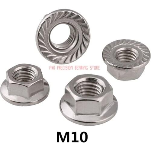 Bolt Stainless Steel Plastic Spacer 25pcs/lot Metric Thread Din6923 M10 304 Stainless Steel Hex Flange Nut Hexagon With A2-70