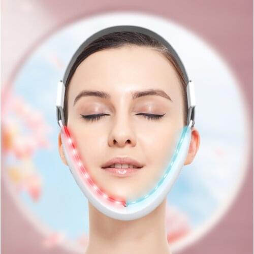 Electric V Face Shaping Massager Facial Lifting Belt Strap Beauty Device Red Blu-Ray Double Chin Removal Reducer Chin Up Mask