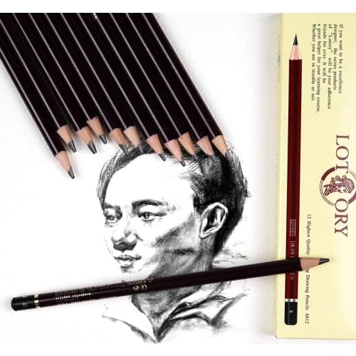 12Pcs/set Sketch Pencil Art Painting Sketch Dark Pencil HB 2B 2h B 3B 4B 5B 6B 7B 8B 10B 12B 14B EE HB Brush Art for Supplies