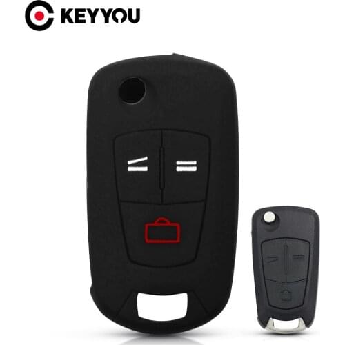 KEYYOU 3 Button Silicone Car Key Case For Opel/Vauxhall Astra H 2004-2009 Zafira B 2005-2013 Remote Fob Cover