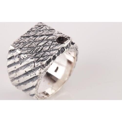 UM US JEWELRY 925 Sterling Silver Simple Men Ring