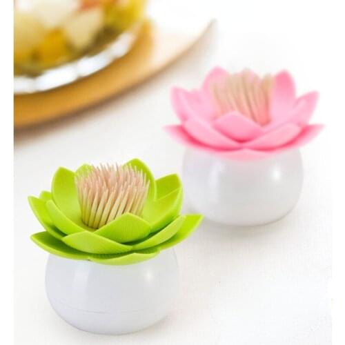 Cotton Swab Box Non-automatic Toothpick Holder Without Cover Cotton Swab Holder Creative Lotus Shape Toothpick Holder