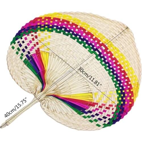 Summer Cooling Fan Pure Natural Handmade DIY Heart Shaped Wood Woven Fan Decor