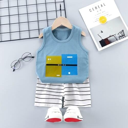Summer Children Clothing Baby Boy Set Toddler Baby Girls Clothing Set Cotton Cartoon T-shirts+Shorts Toddler Boy Clothes