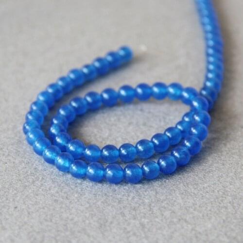 Fashion New 6mm blue Chalcedony stones DIY Women Girl Accessories Loose beads Round Jewelry making design wholesale 2pc/lot 15
