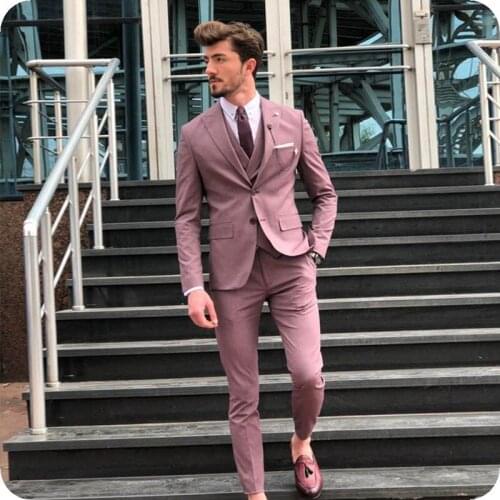 Suit Men Costume Custom Made Wedding Groom Casual Business Slim Fits Social Blazer Spring Autumn Men Blazers Jacket+Pants+Vest