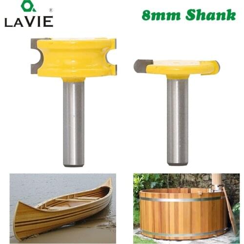 2 pcs 8mm Shank Canoe Flute and Bead Router Bit Set Woodworking Tungsten Cobalt Alloy Wood Tenon Milling Cutter Bits Tools 02034