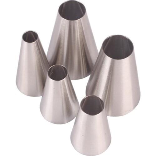 5PCS Macaron Cookie Pastry Nozzles Cupcake Cookies Icing Piping Tips Sets DIY Cake Decorating Tools Stainless Steel Tubes Pastry