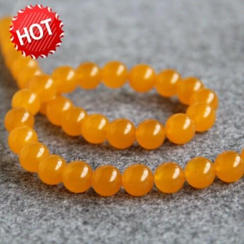 New 10mm Yellow Turkey Chalcedony Stones Loose Beads Round DIY Manual Accessories 15inch Jewelry Making Design Wholesale