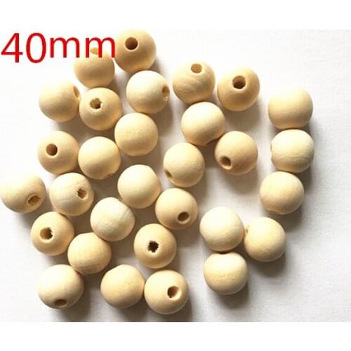 Wholesale 40mm 10pcs/lot ( hole:4mm) Natural Wooden Beads for necklace or bracelet making