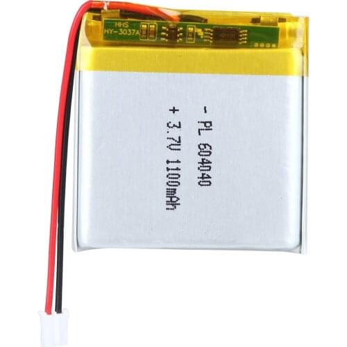YDL 3.7V 1100mAh 604040 Rechargeable Lipo Battery with JST Connector