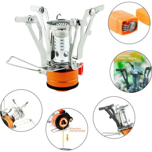 Portable Outdoor Gas Camping Stove Butane Propane Burner Folding Electronic Gas Stove Outdoor Mini Burner Hiking Picnic Cookware